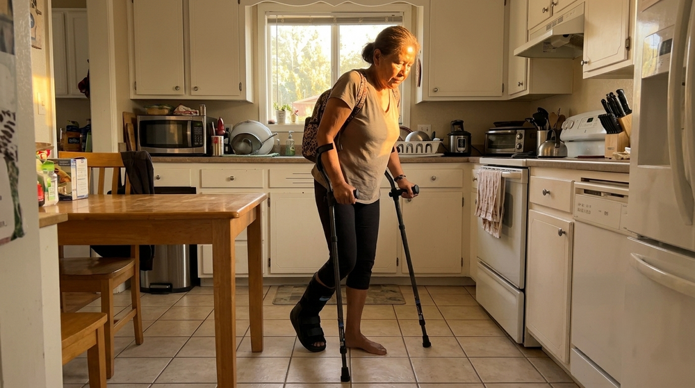 bunion surgery recovery in motion forearm crutches