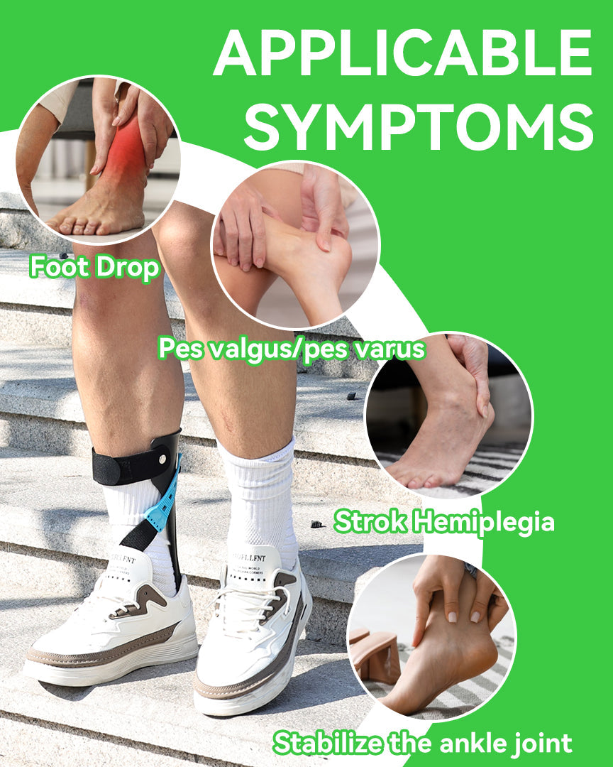 AFO Drop Foot Brace, Adjustable Ankle Support Orthosis for Stroke Recovery & Daily Mobility, Lightweight Orthotic Device for Men & Women, Fits Inside Shoes