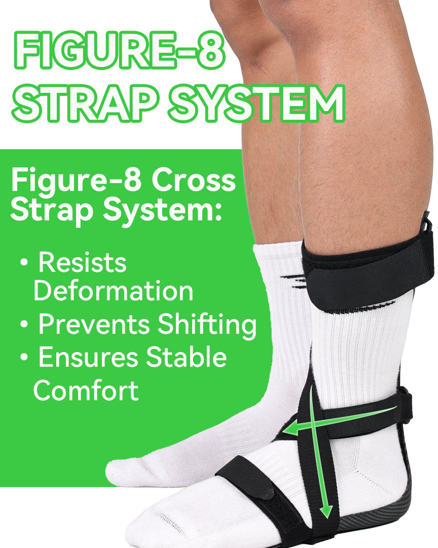 AFO Drop Foot Brace, Adjustable Ankle Support Orthosis for Stroke Recovery & Daily Mobility, Lightweight Orthotic Device for Men & Women, Fits Inside Shoes