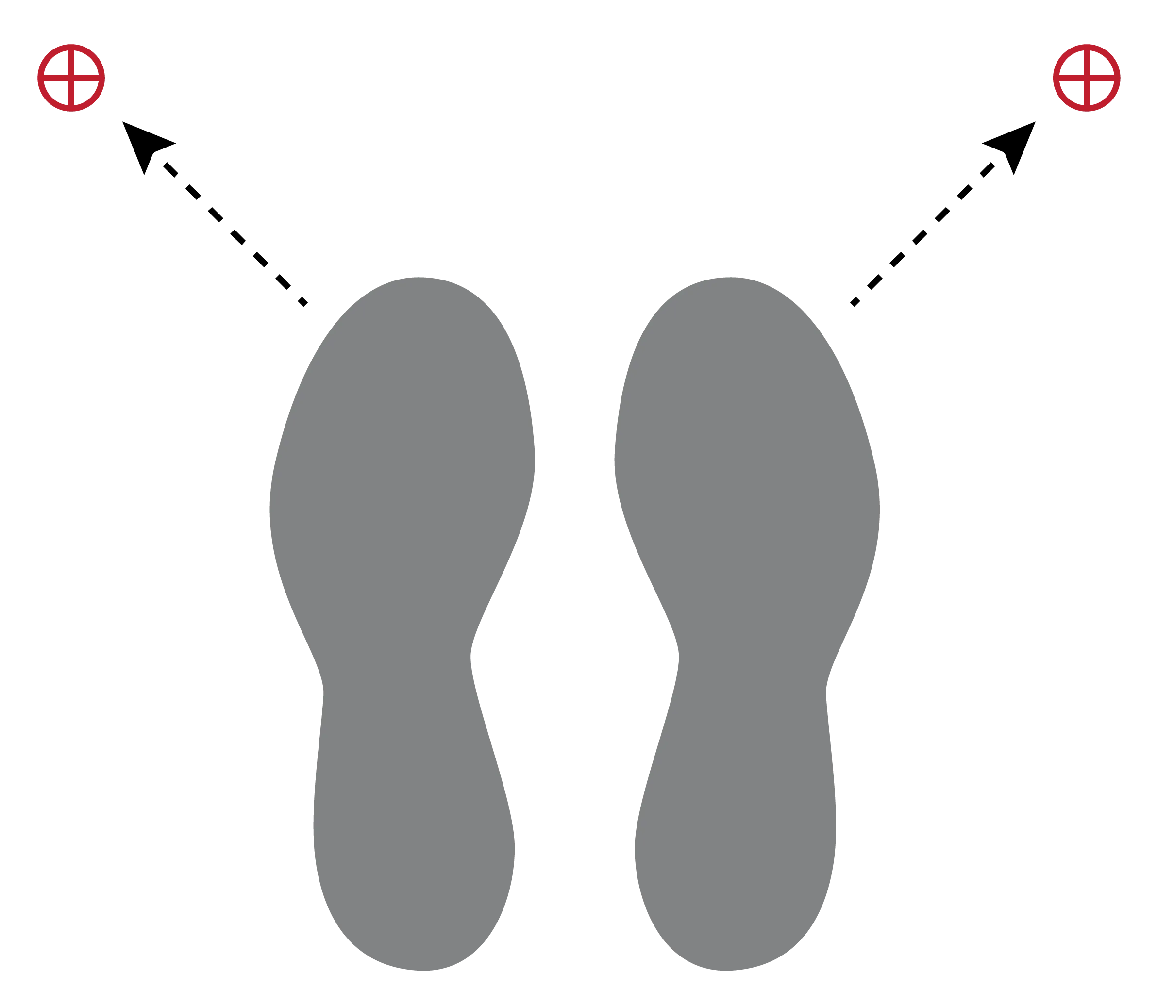 Gray shoeprint footprints on black background.