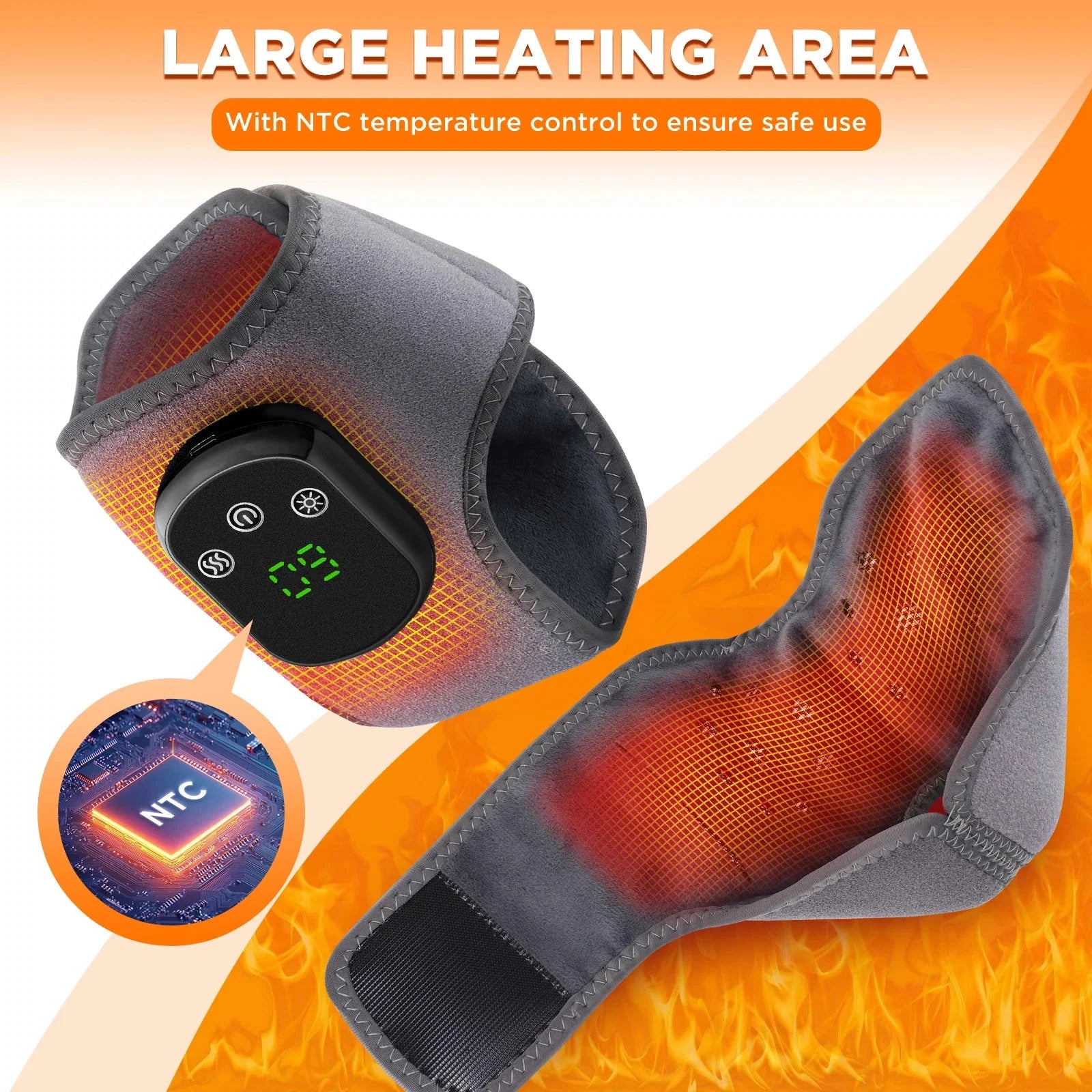 🦶 Electric Ankle Brace – Adjustable Hot Compress & Vibration Massage Support