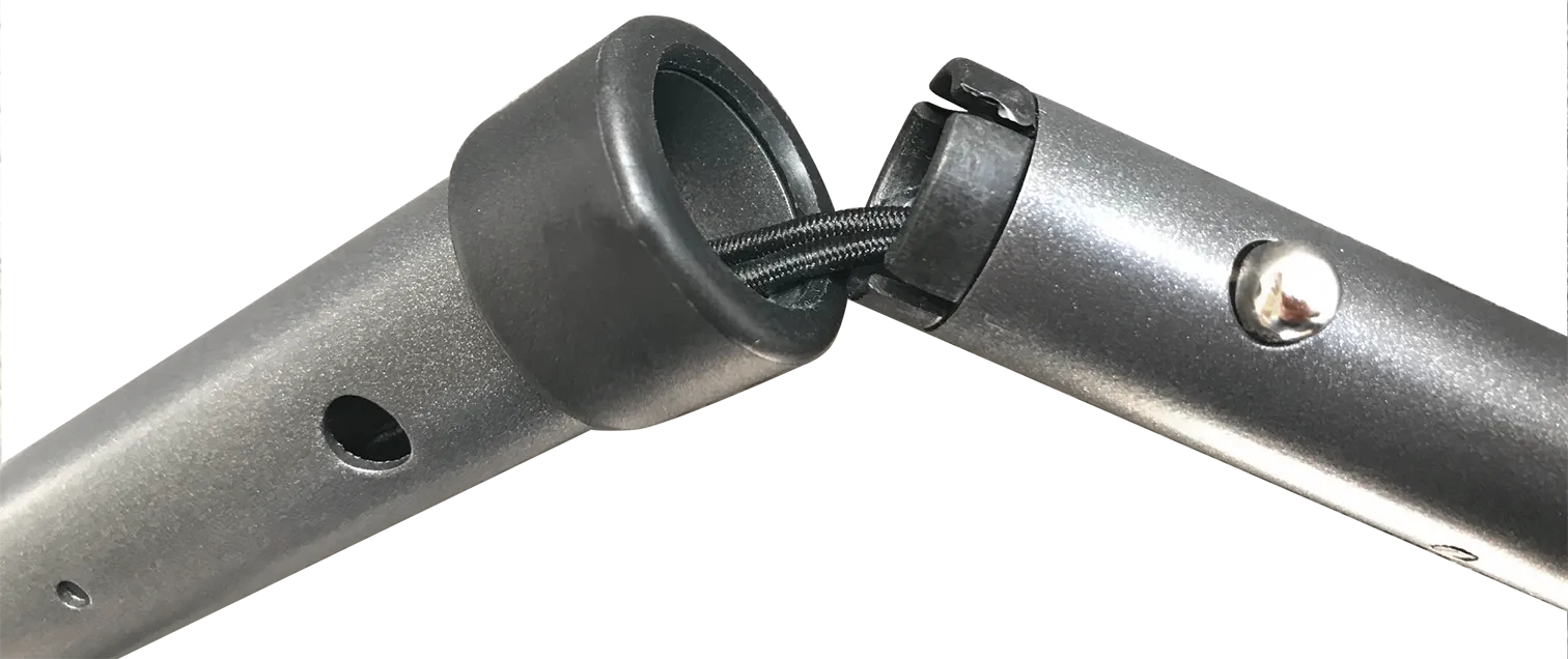 Adjustable pole with joint connection detail.