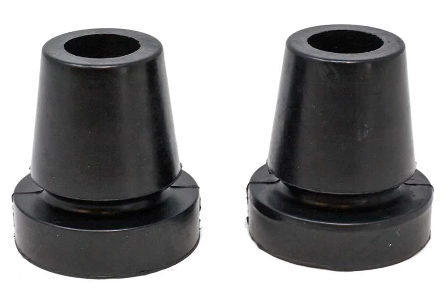 Two black rubber bump stops