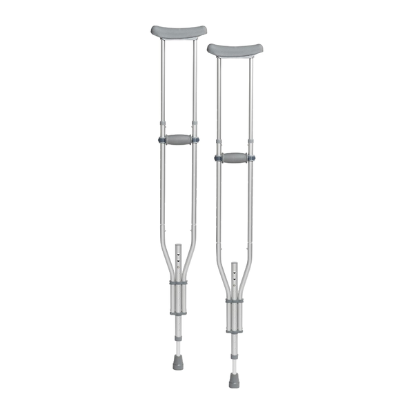Pair of adjustable aluminum underarm crutches