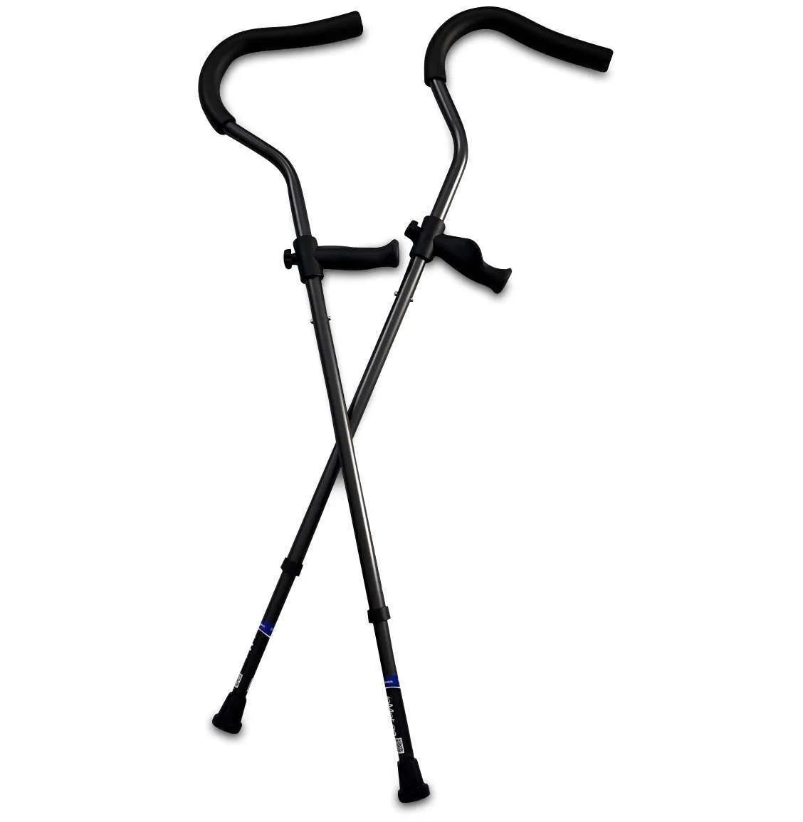 Pair of ergonomic forearm crutches.