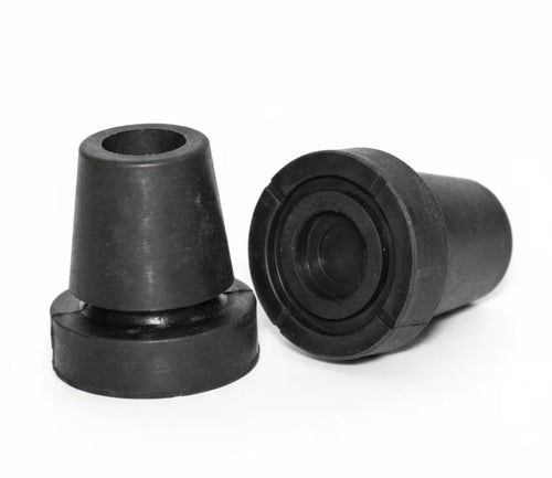 Black rubber crutch tips