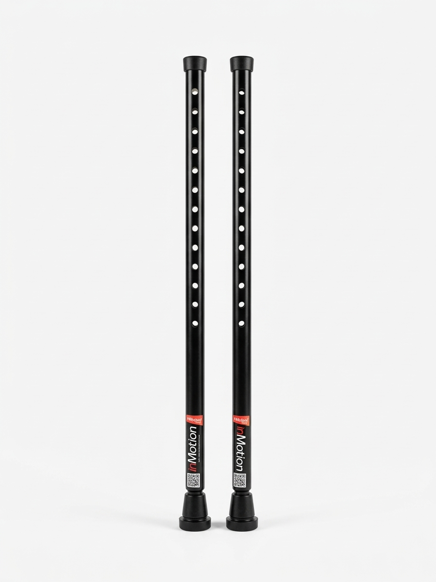 Pair of black adjustable crutches