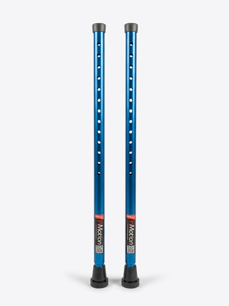 Pair of adjustable blue crutch legs