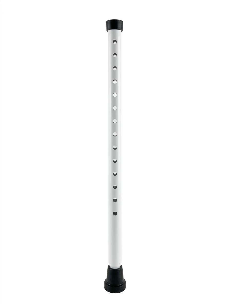 Adjustable white cane with black tips