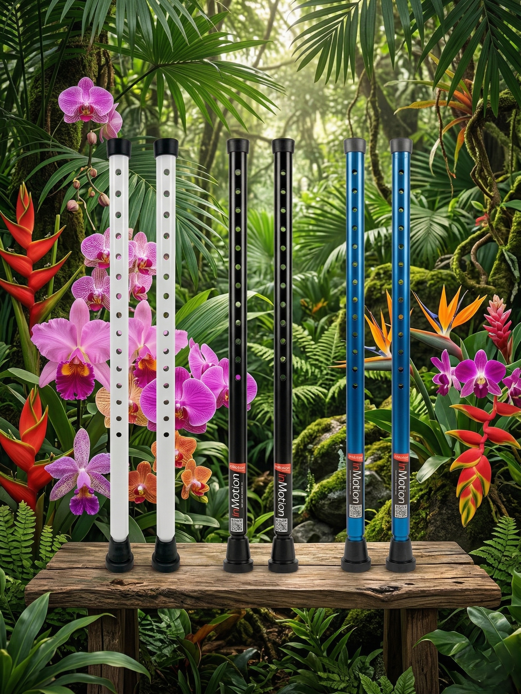 Colorful walking sticks in tropical forest