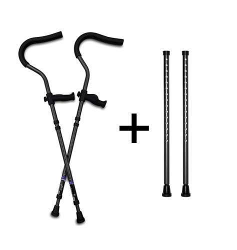 In-Motion Pro Underarm Crutches — Rigid Post, Lightweight, Foldable