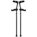 Pair of adjustable black forearm crutches