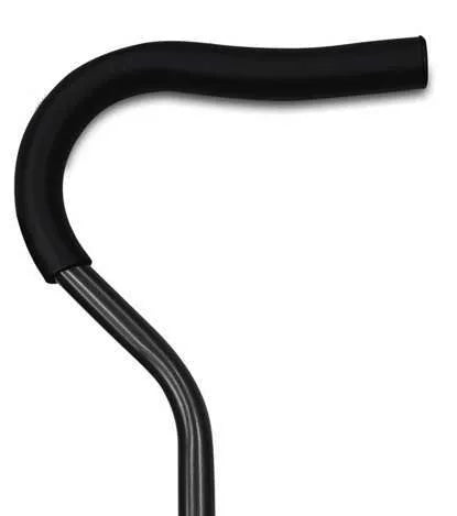 Black ergonomic cane handle for support